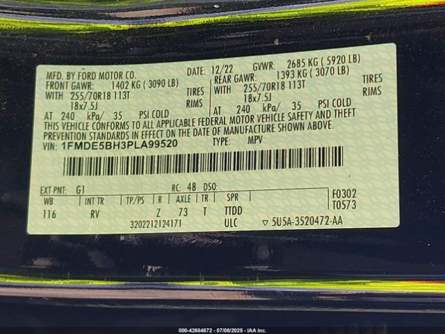 2023 FORD BRONCO 1FMDE5BH3PLA99520 Photo 8