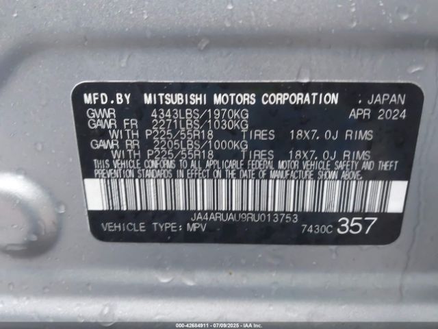 2024 MITSUBISHI OUTLANDER SPORT JA4ARUAU9RU013753 Photo 8