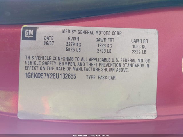 2008 CADILLAC DTS 1G6KD57Y28U102655 Photo 8