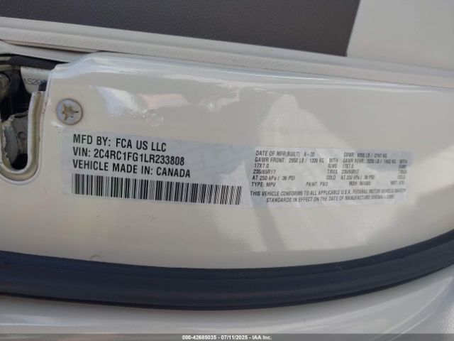 2020 CHRYSLER PACIFICA 2C4RC1FG1LR233808 Photo 8