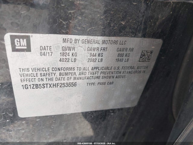 1G1ZB5STXHF253656 Chevrolet lfv - di: direct injection, vvt: variable valve timing, gen 1