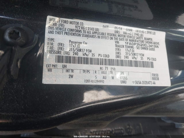 1FADP3N20EL341306 Ford 2014
