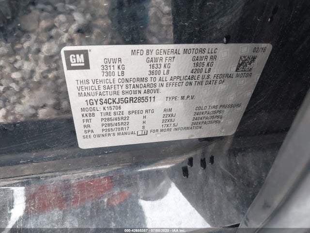 2016 CADILLAC ESCALADE 1GYS4CKJ5GR285511 Photo 8