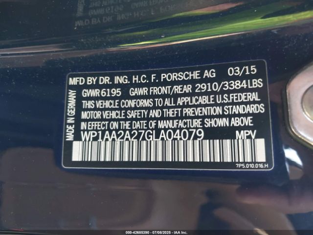 2016 PORSCHE CAYENNE WP1AA2A27GLA04079 Photo 8