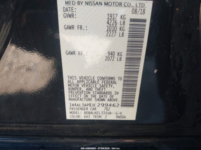 1N4AL3AP8JC299462 Nissan 2018