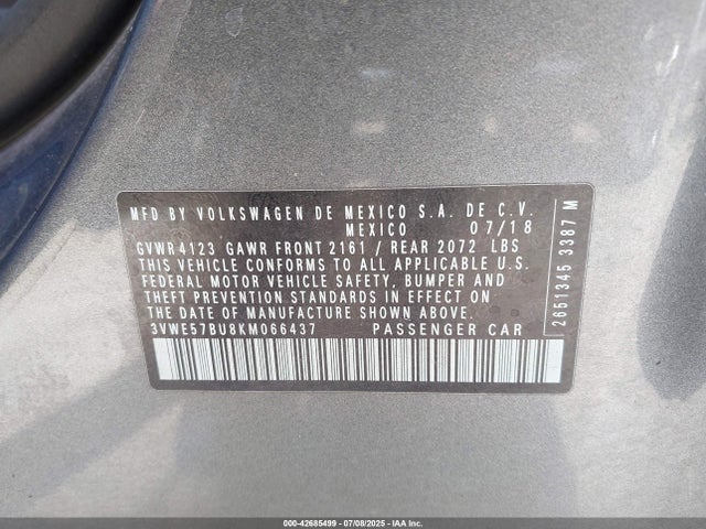Volkswagen 1.8 tsi 2019 3VWE57BU8KM066437 Image 9