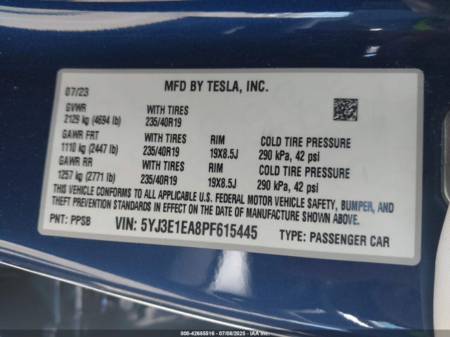 2023 TESLA MODEL 3 5YJ3E1EA8PF615445 Photo 8