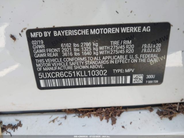 2019 BMW X5 5UXCR6C51KLL10302 Photo 8