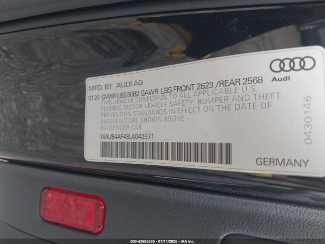2020 AUDI S4 WAUB4AF48LA042571 Photo 8