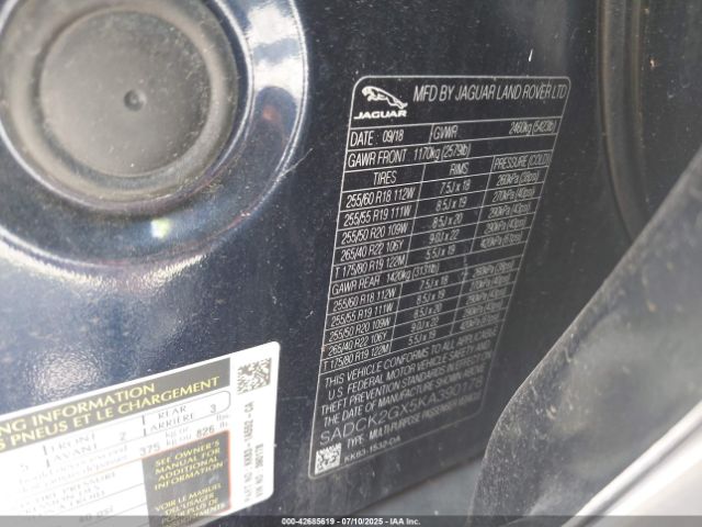 2019 JAGUAR F-PACE SADCK2GX5KA390178 Photo 8