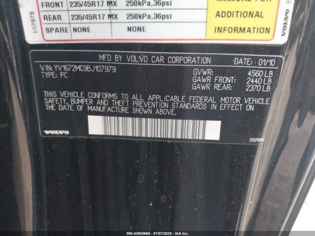 2011 VOLVO C70 YV1672MC9BJ107979 Photo 8