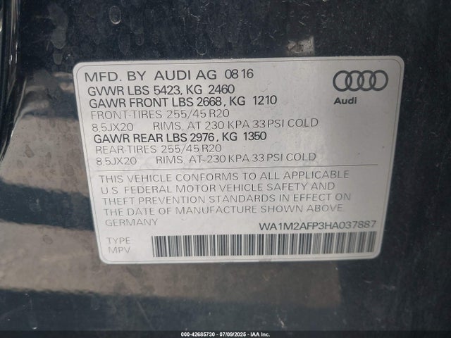 2017 AUDI Q5 WA1M2AFP3HA037887 Photo 8