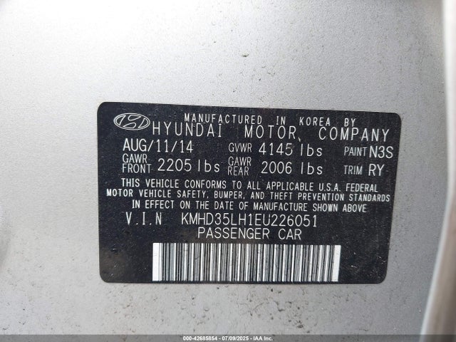 KMHD35LH1EU226051 Hyundai dohc gdi nu