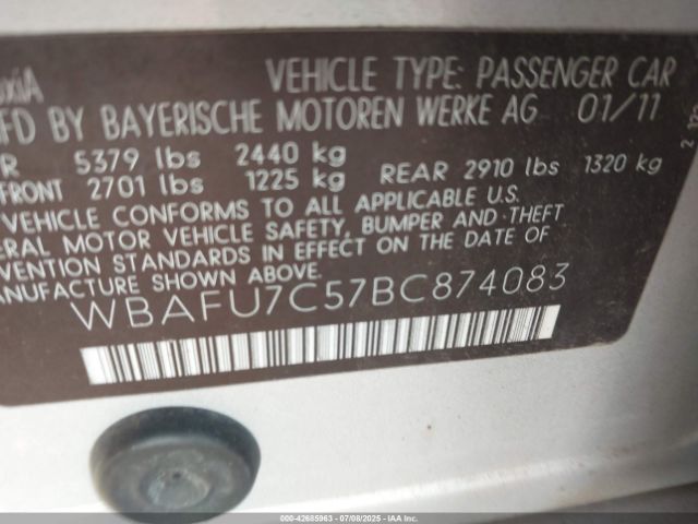 2011 BMW 535I WBAFU7C57BC874083 Photo 8