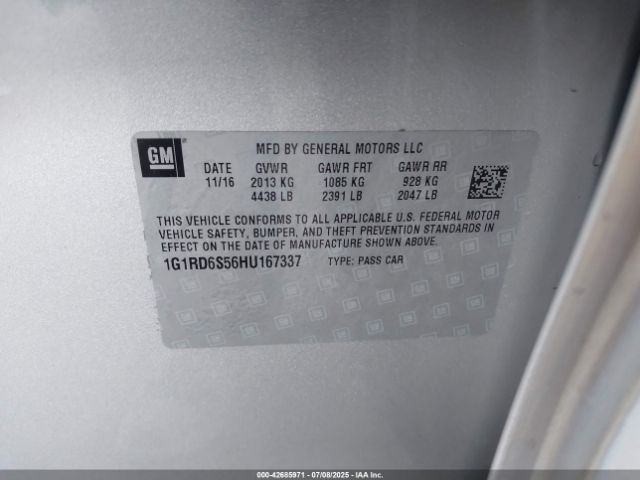 2017 CHEVROLET VOLT 1G1RD6S56HU167337 Photo 8