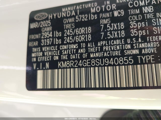 KM8R24GE8SU940855 Hyundai gdi lambda ii
