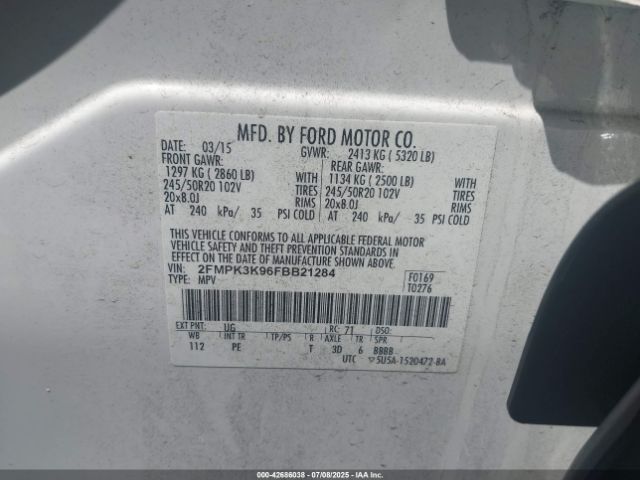2015 FORD EDGE 2FMPK3K96FBB21284 Photo 8