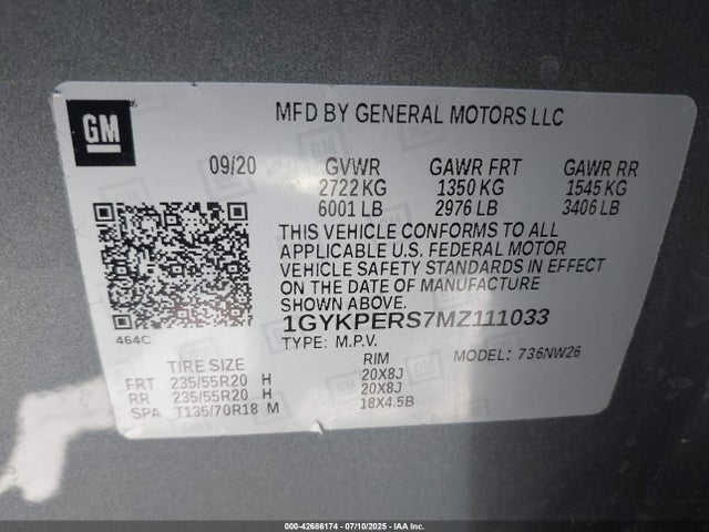 2021 CADILLAC XT6 1GYKPERS7MZ111033 Photo 8