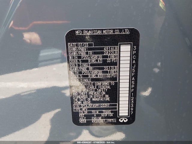 3PCAJ5FA5PF123397 Infiniti QX50
