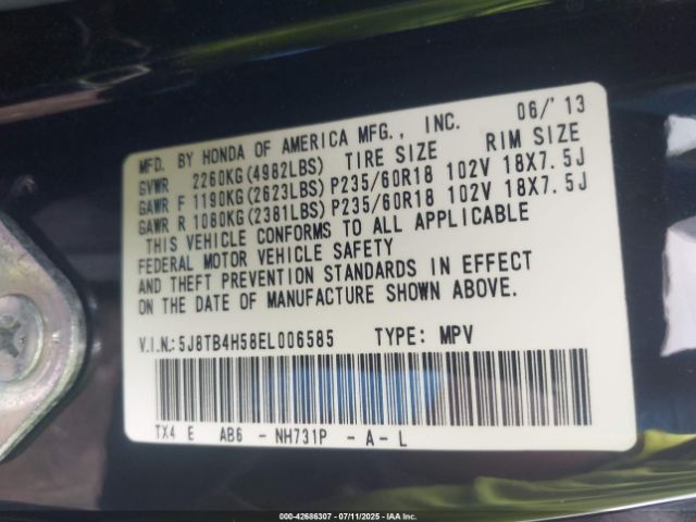 2014 ACURA RDX 5J8TB4H58EL006585 Photo 8