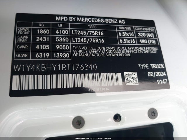 W1Y4KBHY1RT176340 Mercedes-Benz om654