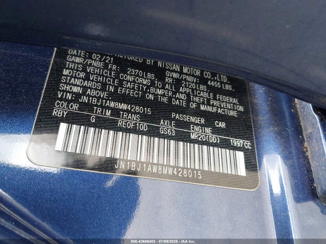 JN1BJ1AW8MW428015 Nissan 2021