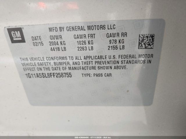 2015 CHEVROLET MALIBU 1G11A5SL8FF258755 Photo 8