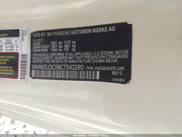 2012 MINI COOPER WMWSU3C58CT543280 Photo 8