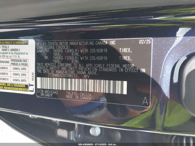 Lexus t24a-fts 2025 2T2BAMCA2SC098213 Image 9
