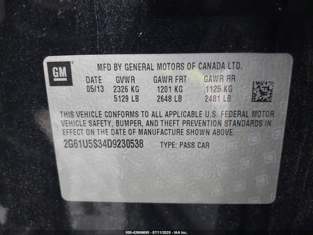 2013 CADILLAC XTS 2G61U5S34D9230538 Photo 8