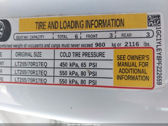 1GC1YLEY8PF222659 Chevrolet l5p