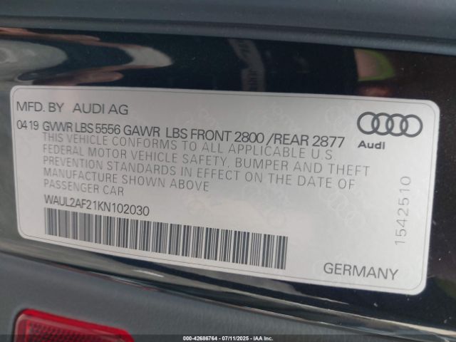 2019 AUDI A6 WAUL2AF21KN102030 Photo 8
