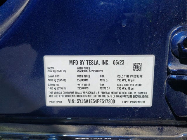 2023 TESLA MODEL S 5YJSA1E54PF517300 Photo 8