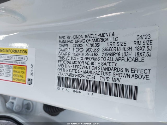 Honda lfc3 2023 7FARS5H5XPE007634 Image 9