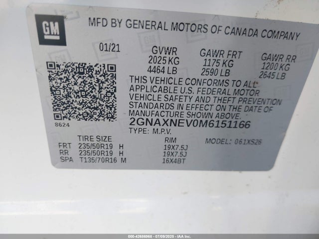 2021 CHEVROLET EQUINOX 2GNAXNEV0M6151166 Photo 8
