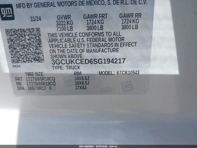 2025 CHEVROLET SILVERADO 1500 3GCUKCED6SG194217 Photo 8