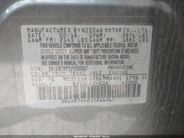 Nissan 2018 2018 3N1AB7AP2JY266567 Image 9