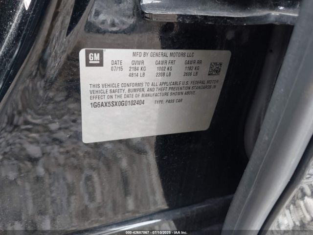 2016 CADILLAC CTS 1G6AX5SX0G0102404 Photo 8