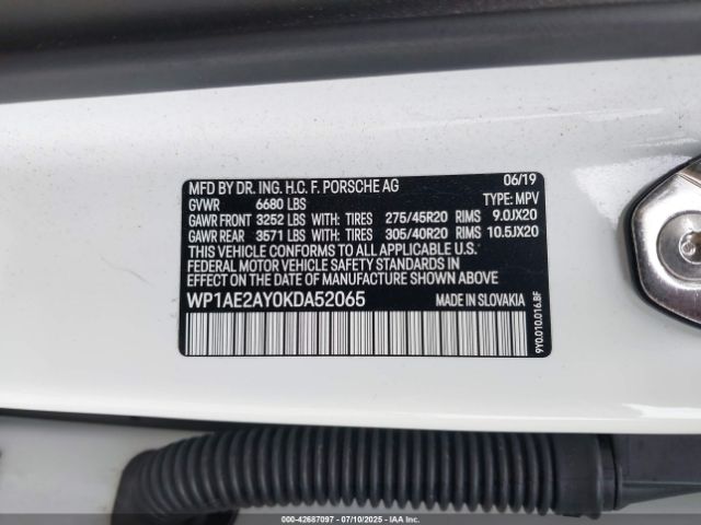 2019 PORSCHE CAYENNE E-HYBRID WP1AE2AY0KDA52065 Photo 8