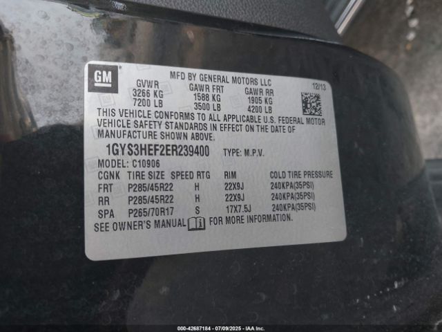 2014 CADILLAC ESCALADE ESV 1GYS3HEF2ER239400 Photo 8