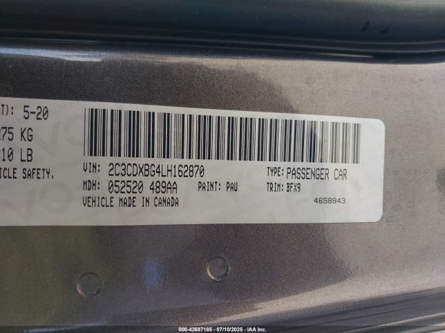 2C3CDXBG4LH162870 Dodge Charger