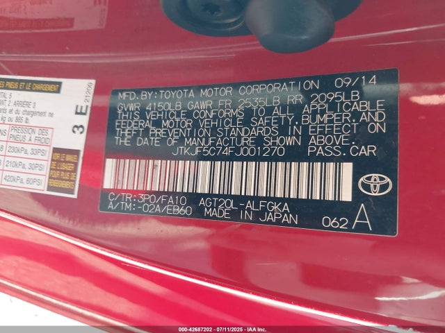 Scion 2ar-fe 2015 JTKJF5C74FJ001270 Image 9