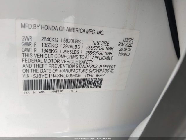 2022 ACURA MDX 5J8YE1H4XNL009605 Photo 8