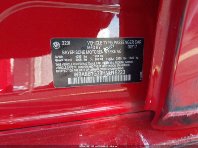 2017 BMW 320I WBA8E1G38HNU16223 Photo 8