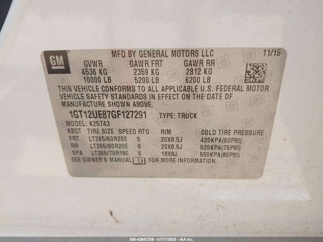 1GT12UE87GF127291 GMC lml - pti, duramax