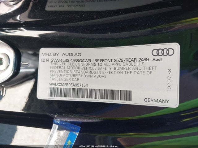 WAUCGAFR9EA057154 Audi 2014