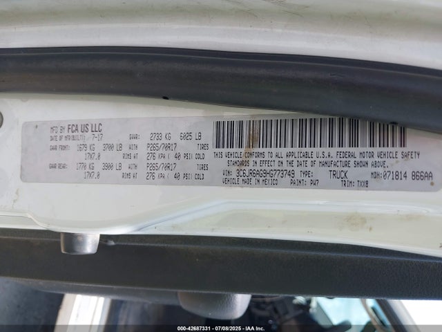 RAM 2017 2017 3C6JR6AG9HG773749 Image 9
