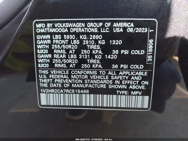 Volkswagen tsi 2024 1V2HR2CA7RC515466 Image 9