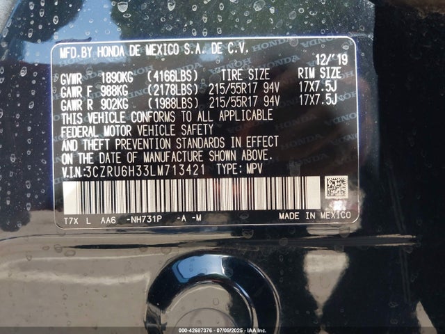 3CZRU6H33LM713421 Honda r18z9