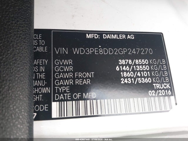Mercedes-Benz Sprinter 2016 WD3PE8DD2GP247270 Image 9